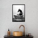 Ver imagem 2 de Quadro Banheiro Coleção Animais - Cavalo 33x24cm - com Vidro:madeira Preta