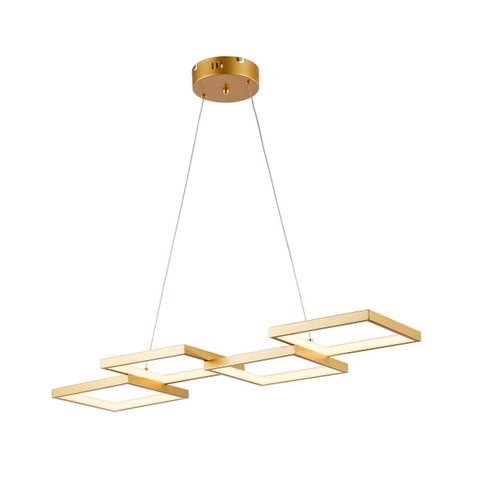 Pendente Moderno Módulos Dourado 85cm Led 56w 3000k Bivolt 14540-pl