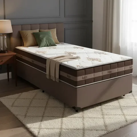Cama Box com Colchão de Molas Ensacadas Anjos Classic Pocket Solteiro 88cm