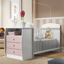 Ver imagem 5 de Berço Cômoda com Colchão Incluso Colinho de Mãe Multimóveis FG2951 Branco/Rosa