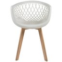 Ver imagem 5 de Cadeira Decorativa para Sala de Jantar Madri com Base de Madeira E01 Branco - Lyam Decor
