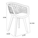 Ver imagem 4 de Cadeira Decorativa para Sala de Jantar Madri com Base de Madeira E01 Branco - Lyam Decor