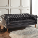 Ver imagem 2 de Namoradeira Chesterfield Duque Clássica 3 Lugares Via Encanto Courano Preto