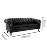 Namoradeira Chesterfield Duque Clássica 3 Lugares Via Encanto Courano Preto - 3