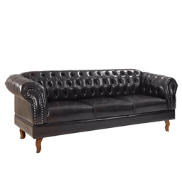 Namoradeira Chesterfield Duque Clássica 3 Lugares Via Encanto Courano Preto - 1