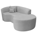 Ver imagem 6 de Recamier Curvo Orgânico 180cm 3 Lugares Lado Direito para Sala de Estar Linho Londres