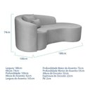 Ver imagem 3 de Recamier Curvo Orgânico 180cm 3 Lugares Lado Direito para Sala de Estar Linho Londres