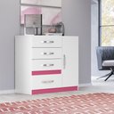 Ver imagem 2 de Cômoda 4 Gavetas Vênus 70704 Branco Rosa Azul Lilás Flex Moval