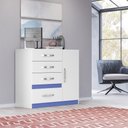 Ver imagem 4 de Cômoda 4 Gavetas Vênus 70704 Branco Rosa Azul Lilás Flex Moval