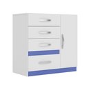 Ver imagem 3 de Cômoda 4 Gavetas Vênus 70704 Branco Rosa Azul Lilás Flex Moval