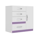 Ver imagem 5 de Cômoda 4 Gavetas Vênus 70704 Branco Rosa Azul Lilás Flex Moval