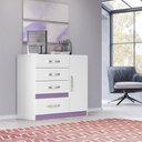 Ver imagem 6 de Cômoda 4 Gavetas Vênus 70704 Branco Rosa Azul Lilás Flex Moval
