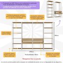 Ver imagem 3 de Guarda-roupas Closet Modulado 270cm 4 Peças com 4 Gavetas e Cabideiros Multimóveis Mp4321