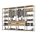 Ver imagem 2 de Guarda-roupas Closet Modulado 270cm 4 Peças com 4 Gavetas e Cabideiros Multimóveis Mp4321