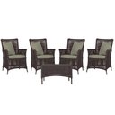 Ver imagem 1 de 4 Poltronas e 1 Mesa Igapó em Alumínio Pintura Marrom Corda Náutica Estofado 8