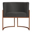 Ver imagem 3 de Poltrona Decorativa Luana Base Bronze Veludo Cinza - Montanaris Decor Md Montanaris Decor