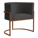 Ver imagem 1 de Poltrona Decorativa Luana Base Bronze Veludo Cinza - Montanaris Decor Md Montanaris Decor