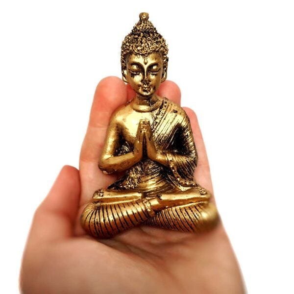 Kit Mini Estátua Ganesha + Buda Hindu + 2 Castiçais - 3