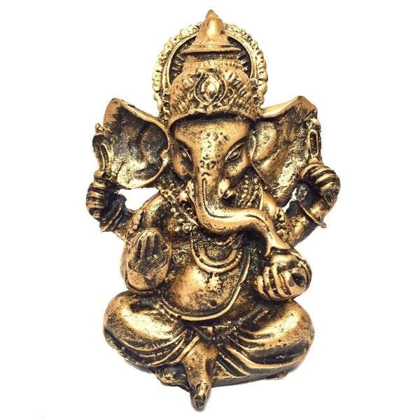 Kit Mini Estátua Ganesha + Buda Hindu + 2 Castiçais - 2