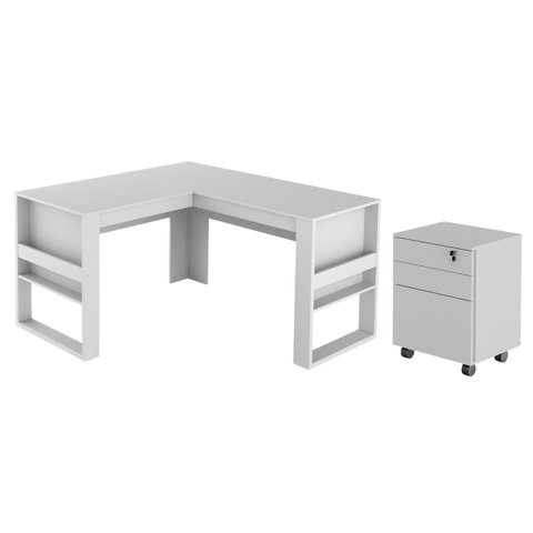 Conjunto para Escritório 2 Peças Branco Tecnomobili