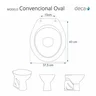 Tampa De Privada Sanitaria Poliester Convencional Oval Branco Para Louça Deca - 3
