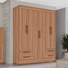 Guarda Roupas Casal Porto Rico Tuboarte 6 Portas 100% em Mdf Amêndoa - 1