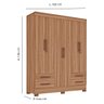 Guarda Roupas Casal Porto Rico Tuboarte 6 Portas 100% em Mdf Amêndoa - 2