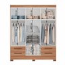 Guarda Roupas Casal Porto Rico Tuboarte 6 Portas 100% em Mdf Amêndoa - 4