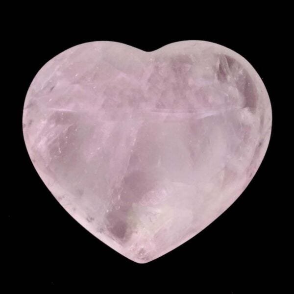 Coração de Cristal de Quartzo Rosa Natural - 4