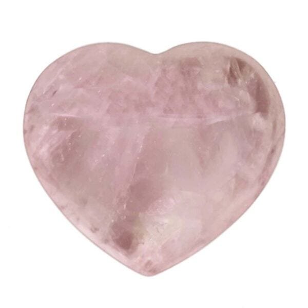 Coração de Cristal de Quartzo Rosa Natural
