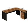 Mesa Escritório em L com Gaveteiro 1,70x1,60M - Webstart - Nogal Sevilha/Preto - 21423 - 2