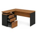 Ver imagem 4 de Mesa Escritório em L com Gaveteiro 1,70x1,60m Workstart Nogal Sevilha/Preto 21423