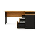 Ver imagem 3 de Mesa Escritório em L com Gaveteiro 1,70x1,60m Workstart Nogal Sevilha/Preto 21423