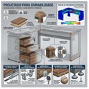 Ver imagem 6 de Mesa Escritório em L com Gaveteiro 1,70x1,60m Workstart Nogal Sevilha/Preto 21423