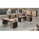 Ver imagem 3 de Mesa Escritório em L com Gaveteiro 1,70x1,60M - Webstart - Nogal Sevilha/Preto - 21423