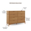 Ver imagem 3 de Cômoda Madeira Maciça 3302U Nest com 8 Gavetas Tauari Finestra