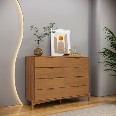Cômoda Madeira Maciça 3302U Nest com 8 Gavetas Tauari Finestra