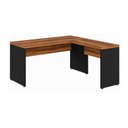 Ver mais imagens de Mesa em L (Mesa 1,70m + Mesa Auxiliar) sem Gavetas Nogal Sevilha/Preto 21478