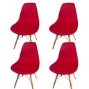 Ver imagem 1 de Kit 4 Capa de Cadeira Charles Eames Eiffel Pé Palito Malha Lisa:vermelho