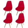 Kit 4 Capa de Cadeira Charles Eames Eiffel Pé Palito Malha Lisa:vermelho - 1