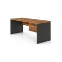Ver imagem 7 de Mesa de Escritório Executiva Reta com Gavetas – 1,50m x 0,60cm (Tampo 40mm) – Nogal Sevilha / Preto