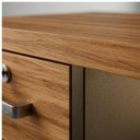 Ver imagem 3 de Mesa de Escritório Executiva Reta com Gavetas – 1,50m x 0,60cm (Tampo 40mm) – Nogal Sevilha / Preto