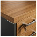 Ver imagem 4 de Mesa de Escritório Executiva Reta com Gavetas – 1,50m x 0,60cm (Tampo 40mm) – Nogal Sevilha / Preto