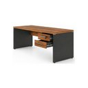 Ver imagem 6 de Mesa de Escritório Executiva Reta com Gavetas – 1,50m x 0,60cm (Tampo 40mm) – Nogal Sevilha / Preto