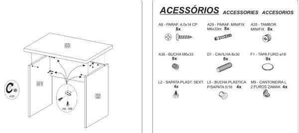 Mesa Escritório 1,50x0,60M - 2 Gavetas - Webstart - Nogal Sevilha/Preto - 21473 - 4