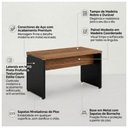 Ver imagem 6 de Mesa de Escritório Executiva Reta com Gavetas – 1,50m x 0,60cm (Tampo 40mm) – Nogal Sevilha / Preto