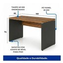 Ver mais imagens de Mesa de Escritório Executiva Reta com Gavetas – 1,50m x 0,60cm (Tampo 40mm) – Nogal Sevilha / Preto