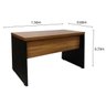 Mesa Escritório 1,50x0,60M - sem Gavetas - WORKSTART - Nogal Sevilha/Preto - 21472 - 2
