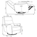 Ver imagem 4 de Poltrona do Papai Reclinável Sala de Estar Plaza Usb e Usb-c Gira Balança Couro Preto G40 - Gran Bel