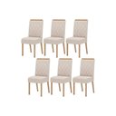 Ver imagem 1 de Kit 6 Cadeiras Sala Jantar Nina 6 Un Nature Suede Light Linho
